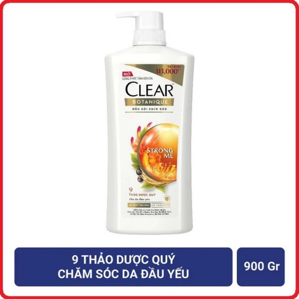 Dầu Gội Sạch Gàu Clear Botanique Từ 9 Thảo Dược Quý 630gr/900G