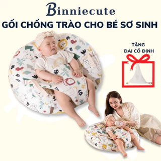 Gối chống trào ngược cao cấp cho bé sơ sinh BINNIECUTE chống đầy hơi, sặc sữa - kích thước 60x60cm