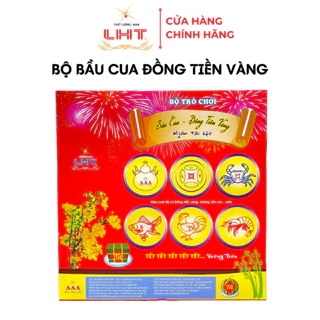 Bộ bầu cua cao cấp đồng tiền vàng LIÊN HIỆP THÀNH, Bàn lớn dày chống nước, hột xúc xắc loại xịn