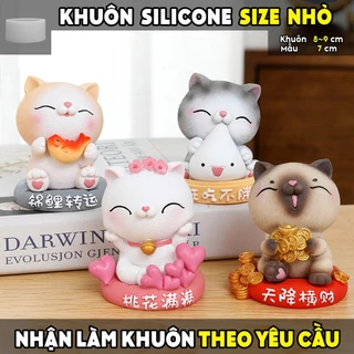 Khuôn silicone hình MÈO NGỒI ĐỆM CUTE, khuôn làm tượng