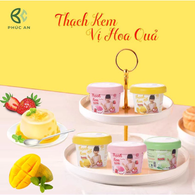 thạch kem  phúc an hộp tròn. combo 10hôp