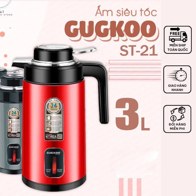 Ấm siêu tốc kết hợp giữ nhiệt CooKu dung tích 2L công suất 1500W [ MỚI]- TongkhogiadungHN06