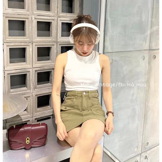 Áo croptop ba lỗ gợi cảm cho nữ vải tăm gân Ellyz _Aobalo2300_P0K34