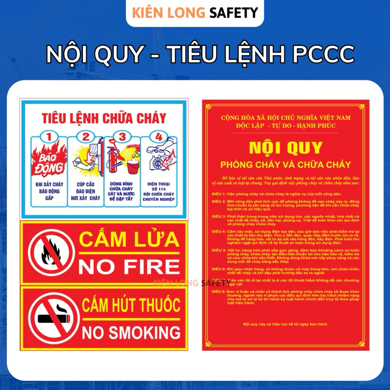 Bảng nội quy, tiêu lệnh , cấm lửa, cấm thuốc PCCC , bảng nội quy tiêu lệnh phòng cháy chữa cháy.