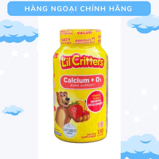 Kẹo dẻo cho bé Gummy L’il Critters Calcium + D3 150 viên- kẹo gấu canxi - kẹo gấu calcium