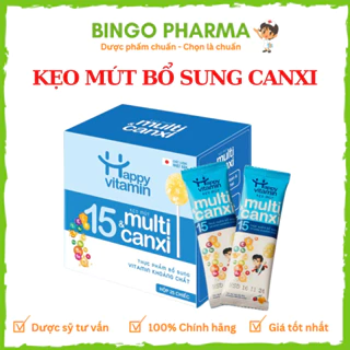 Kẹo mút Canxi Happy Vitamin và 15 Vitamin Tổng Hợp cho bé. Giúp Xương Răng Chắc Khỏe, Tăng Đề Kháng,Miễn Dịch