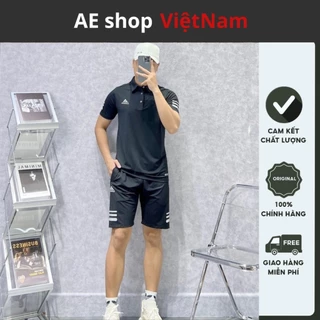 Bộ thể thao Adidas climacool co giãn thoáng mát cao cấp 2024 AE SHOP MK0031, Set cộc tay nam chất thun lạnh co giãn