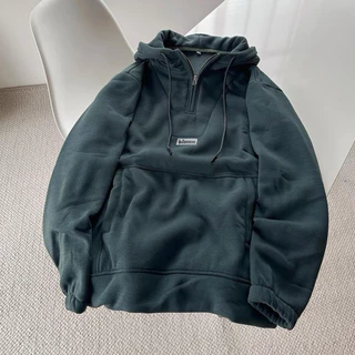 Áo hoodie nỉ bông phối khoá kéo tag Dessuu