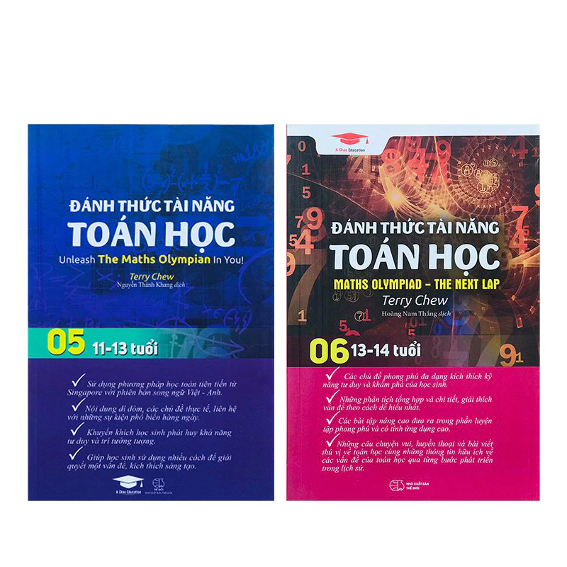 Sách Đánh Thức Tài Năng Toán Học 5, 6 ( toán lớp 5, lớp 6, lớp 7, lớp 8 ) Á Châu Books, bìa mềm