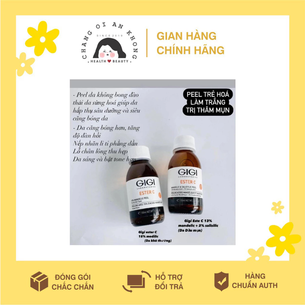 Peel Giúp Làm Căng Bóng Và Sáng Da Tức Thì Gigi Ester C 13% Mandelic & 2% Salicylic Peel Và Mandelic 15% Peel