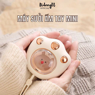 Máy Sưởi Ấm Mini Cầm Tay Hình Chân Mèo Smart Gadgets Pin Sạc 2400Mah 4 Tiếng Sử Dụng - Máy Massage nhỏ gọn ( Didooglt )