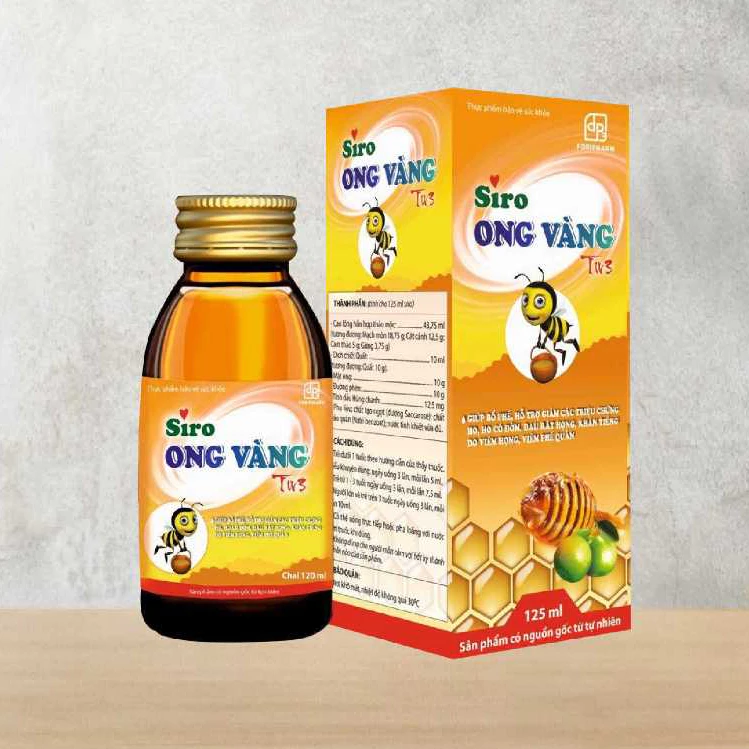 SIRO ONG VÀNG TW3 bổ phế, trừ ho, giảm viêm họng (chai/125ml)