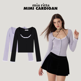 Áo khoác len Mimi Cardigan Mia Ritta A2176 - Áo khoác cardigan dài tay phối ren cài khuy