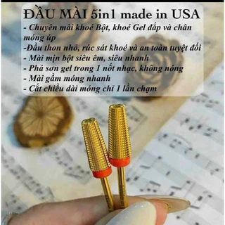 Đầu mài 5 in 1 made in USA hàng chuẩn chuyên dụng làm móng nail