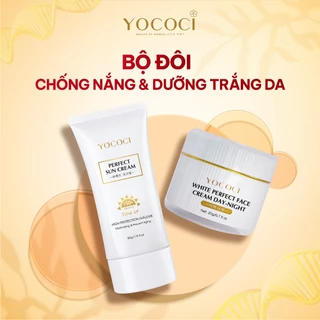 Bộ đôi dưỡng trắng và bảo vệ da vượt trội chính hãng Yococi gồm Kem Face 20g và Kem Chống Nắng 50g