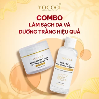 Bộ đôi làm sạch dịu nhẹ và dưỡng da trắng sáng tự nhiên Yococi gồm Kem Face 20g và Tẩy Trang 100g