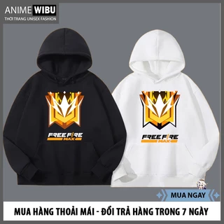 Áo Hoodie Free Fire bậc xếp hạng sinh tồn 2 màu đen và trắng rank thách đấu