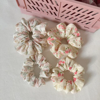 Dây buộc tóc Scrunchies vải muslin hoa mềm mịn | aein studio