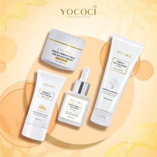 Bộ 4 bảo vệ và dưỡng da mặt Yococi gồm Kem Chống Nắng 50g + Kem Face 20g + Sữa Rửa Mặt 100g + Serum 20ml