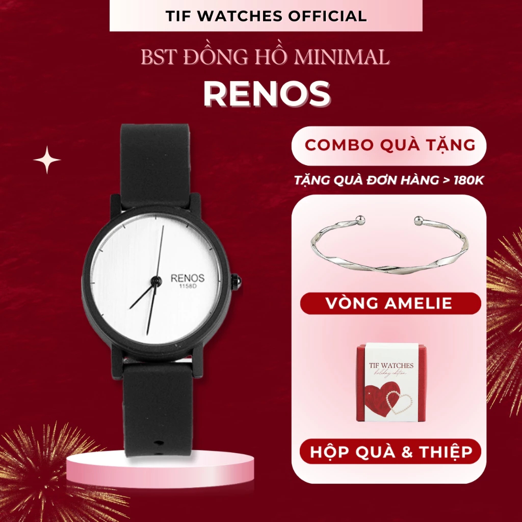 Đồng Hồ Nam Nữ Couple RENOS TRƠN Tif Watches Phong Cách Thể Thao Năng Động Chống Nước