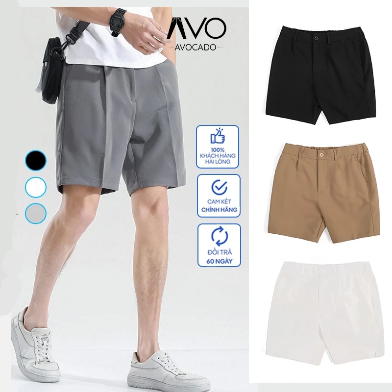 Quần Short sọt đùi cộc Tây Âu cạp chun NAM NỮ form dáng đùi cộc mùa hè Hàn mềm mịn cao cấp thấm hút tốt Avocado
