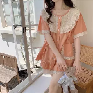 Bộ Pijama Mặc Nhà Chất Đũi Thô Phối Ren