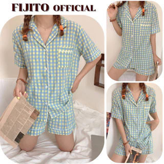 Bộ ngủ nữ pijama đồ ngủ cotton họa tiết sọc cao cấp siêu chanh xả cho chị em diện hè FIJITO BN040