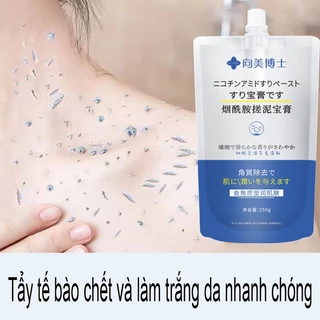 Gel Tẩy Da Chết 250ml Tẩy tế bào chết làm trắng Niacinamide Làm sạch toàn thân, tẩy tế bào chết, Làm sáng da màu