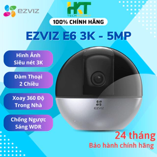 Camera Wifi Ezviz E6 3K-5MP Siêu Nét, Xoay 360 độ, Đàm thoại - HKT STORE