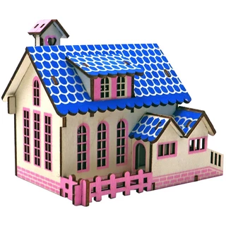 Đồ chơi giáo dục bộ lắp ghép nhà gỗ hồng mái xanh 27 miếng, đồ chơi stem, đồ chơi thông minh cho trẻ mầm non, tiểu học.