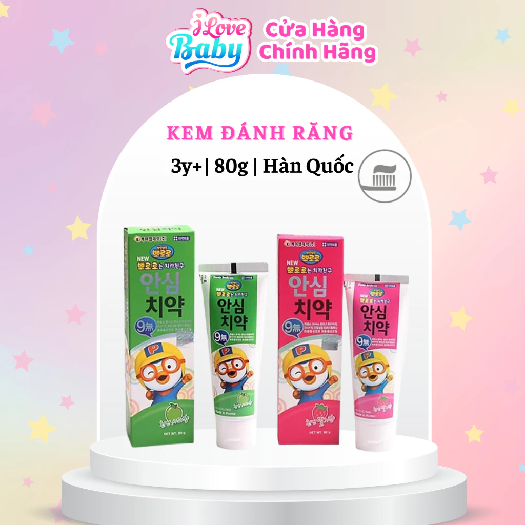 Kem Đánh Răng Pororo Hàn Quốc Dành Cho Trẻ Trên 3 tuổi - 80gram