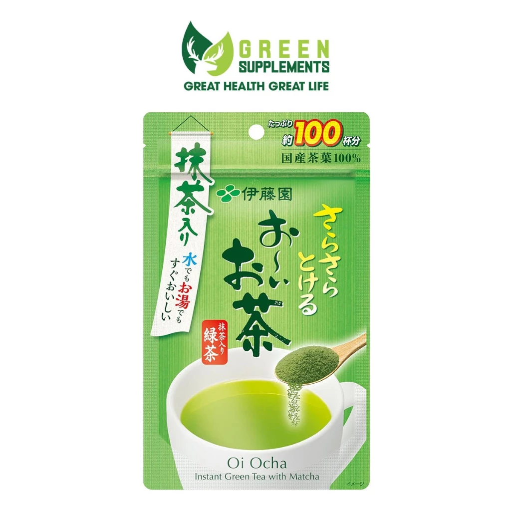 Bột Trà Xanh Instant Green Tea With Matcha Itoen 80g Nội Địa Nhật Bản