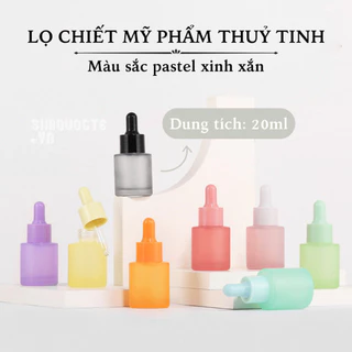 Lọ chiết serum mỹ phẩm thuỷ tinh nhiều màu pastel xinh xắn Chai chiết dưỡng chất nhỏ gọn bỏ túi dung tích 20ml CCC56