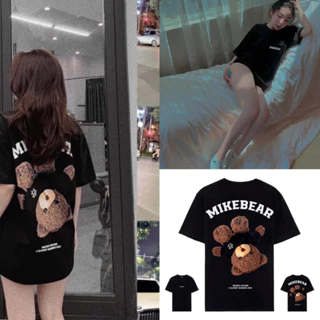 Áo Thun MIKEBEAR Chất Liệu Cotton Co Gian, Áo Phông Đôi Nam Nữ Form Rộng Unisex Hình Gấu In Chất Siêu Đẹp Hot Trend 2024