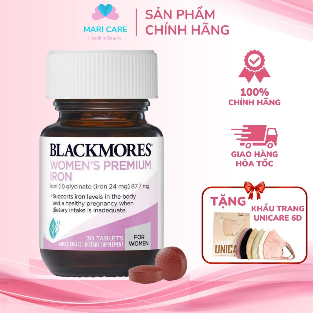 [Tem Chemist] Viên Sắt Bầu Úc Blackmore Iron 30 viên [Chính Hãng]