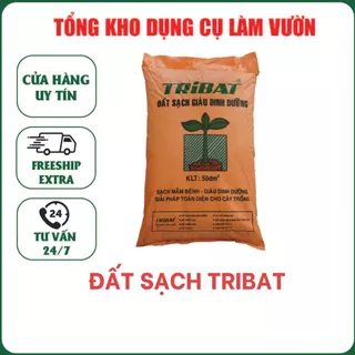 Đất Sạch TRIBAT bao 20dm3 - Đất dinh dưỡng trồng cây - Đất trồng cây cao cấp sạch mầm bệnh, giàu dinh dưỡng