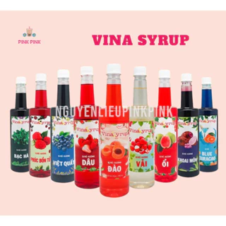 Siro VinaSyrup Chai 750ml - Làm Trà Trái Cây Đủ Các Mùi Vị Dâu, Đào, Măng Cụt, Kiwi, Mãng Cầu, Nho,Việt Quất