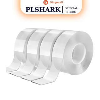 Băng Dính 2 Mặt PLSHARK 2 Mặt Trong Suốt Dán Trên Mọi Bề Mặt Cuộn 3M [ Hàng Tốt ]