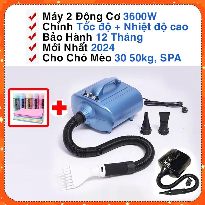 Máy Sấy Lông Cho Chó 2 Mô Tơ 3600W New Model 2024 SN203 Thương Hiệu Shanghai Shenyue