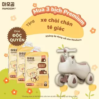 [Tặng 1 Xe chòi chân tê giác] COMBO 3 Bịch Bỉm Mamogom Premium ( mẫu mới )