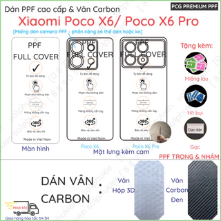 Dán PPF & Vân Carbon Xiaomi Poco X6/ Poco X6 Pro dành cho màn hình loại trong, nhám mờ chuẩn xịn