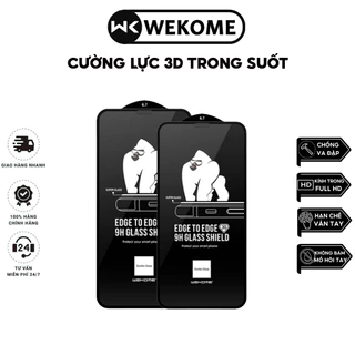 Kính Cường Lực 3D KingKong Trong Suốt Chính Hãng WEKOME Dán Cho Các Model Điện Thoại IP 7-8-X-11-12-13-14-15-Plus-Promax