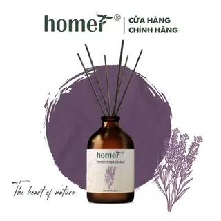 Tinh dầu thơm phòng Lavender khuếch tán dạng que gỗ thiên nhiên HOMER dung tích 100ml/250ml - Thơm suốt 600 giờ, khử mùi