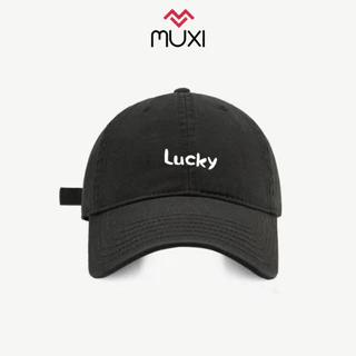 Mũ lưỡi trai nam nữ thêu chữ Lucky , nón lưỡi trai  trẻ trung phong cách unisex form mềm