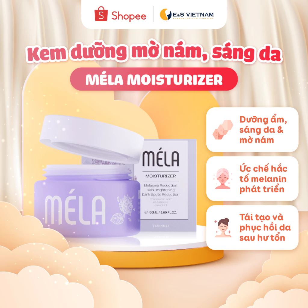 Kem Dưỡng Mờ Nám, Sáng Da MéLa Moisturizer Cấp Ẩm, Dưỡng Da Sáng Mịn, Mờ Nếp Nhăn, Chống Lão Hóa