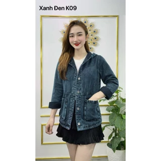 Áo Khoác Nữ Jean UNISEX  Nữ Màu Xanh Đen và Xanh Đậm - Áo khoác bò nữ form rộng suông K09