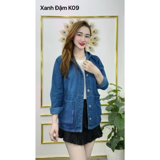 Áo Khoác Nữ Jean UNISEX  Nữ Màu Xanh Đen và Xanh Đậm - Áo khoác bò nữ form rộng suông có big size đến 85kg