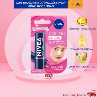 Màu hồng Son Dưỡng Môi Dưỡng Ẩm Chuyên Sâu Nivea 24H Melt-in Moisture Lip Care 4.8g