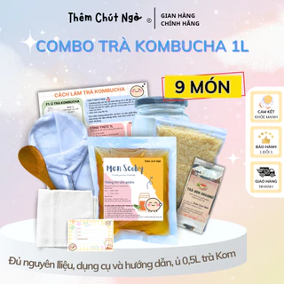 Set Làm Trà Kombucha 1L đầy đủ nguyên liệu nuôi Scoby làm trà Kombucha (dùng để làm 0,5 lít)