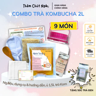 Set Làm Trà Kombucha 2L đầy đủ nguyên liệu nuôi Scoby làm trà Kombucha (dùng để làm 1,5 lít)